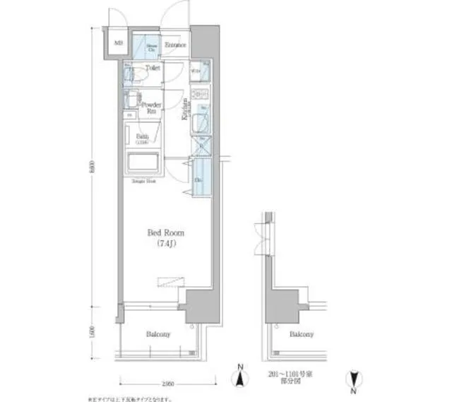 Urbanex Fukagawa Sumiyoshi - Floor Plan - ["Schematic", "Rectangle", "Parallel"]