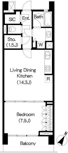Brillia Ist Sangenjaya Blossom Terrace - Floor Plan - ["Rectangle", "Font", "Parallel"]