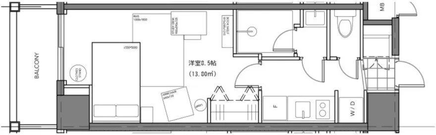 Hmlet Takadanobaba - Floor Plan - ["Diagram", "Technical drawing", "Plan"]