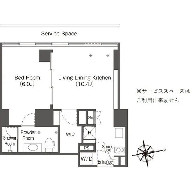 Frontier Residence The Tower Shinagawa - Floor Plan - ["Rectangle", "Font", "Parallel"]