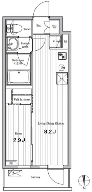 Yotsuya 3-Chome Station Residence - Floor Plan - []
