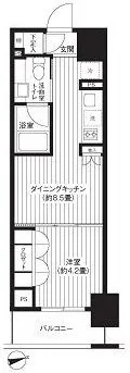 Residia Shin Okachimachi - Floor Plan - ["Home Door", "Tile Flooring"]