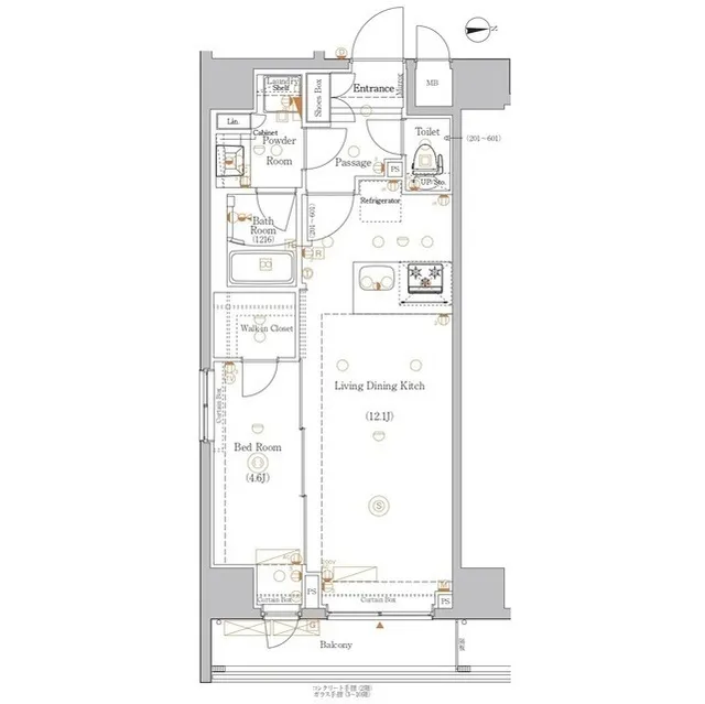 BPR Residence Asakusa - Floor Plan - ["Schematic", "Rectangle", "Slope"]