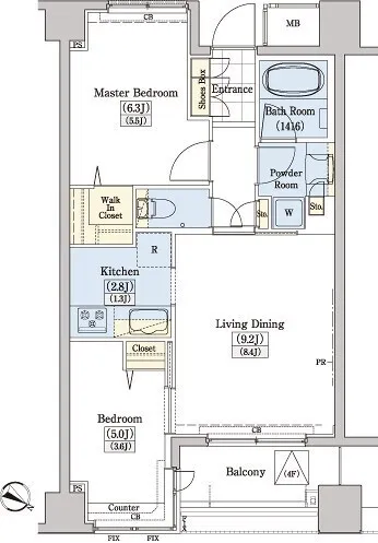 Residia Tower Kamiikebukuro (Tower Building) - Floor Plan - ["Floor plan", "Diagram", "Plan"]