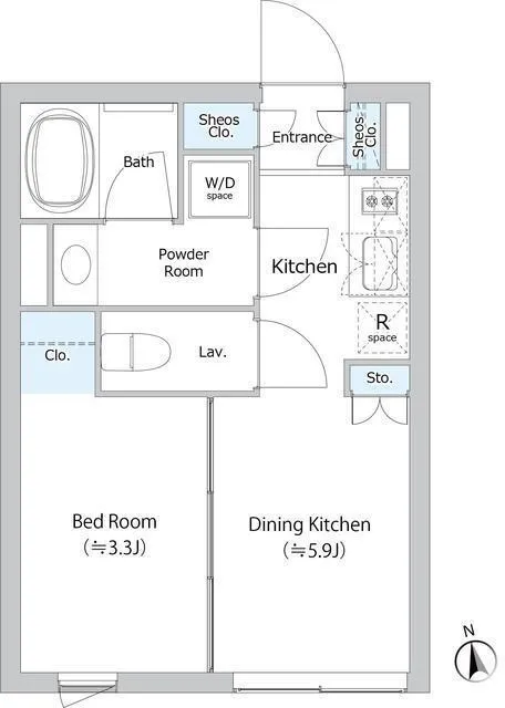EDIT Ochanomizuma Koizaka - Floor Plan - ["White", "Diagram", "Plumbing fixture"]