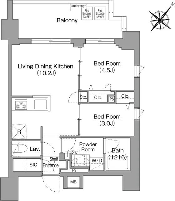 Comforia Liv Oshiage NORTH - Floor Plan - ["White", "Diagram", "Plan"]