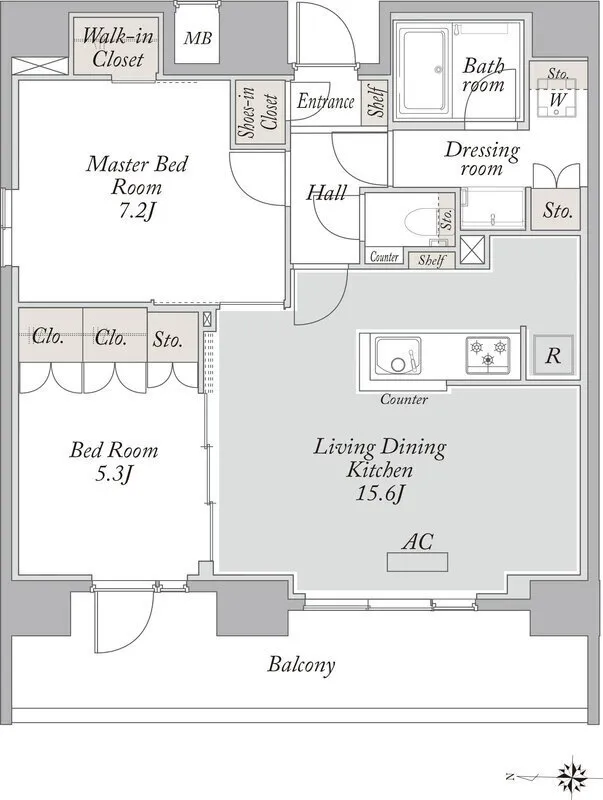 La Class Asakusa - Floor Plan - ["White", "Plan", "Diagram"]