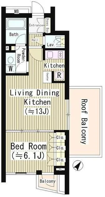 Le Sillage Jingumae - Floor Plan - ["Wood flooring", "Home Door", "Floor plan"]