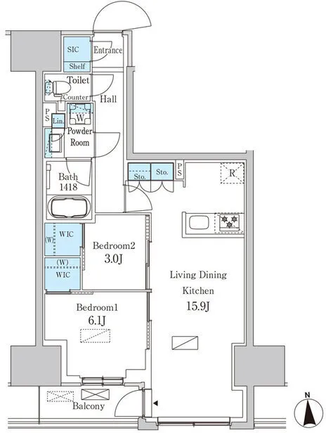 Park Axis Shinagawa Tennozu Isle - Floor Plan - ["Diagram", "Plan", "Floor plan"]