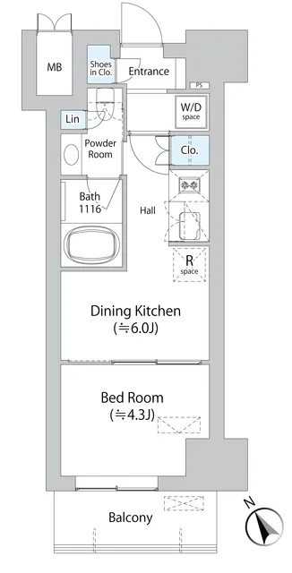 Milia Residence Asakusabashi II - Floor Plan - ["Rectangle", "Parallel", "Font"]