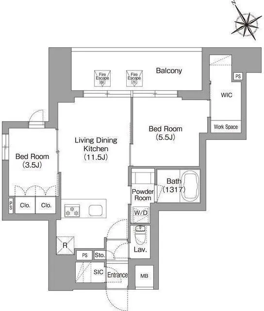 Baus Flats Kuramae - Floor Plan - ["Diagram", "Plan", "Floor plan"]
