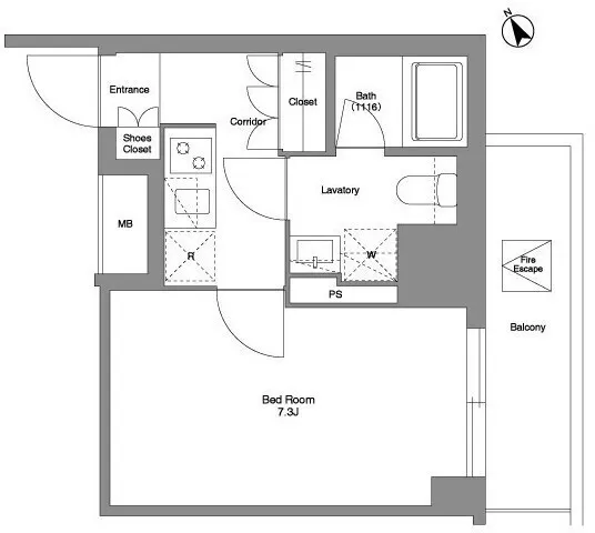 Comfortia Liv Komagome Nishigahara - Floor Plan - ["White"]