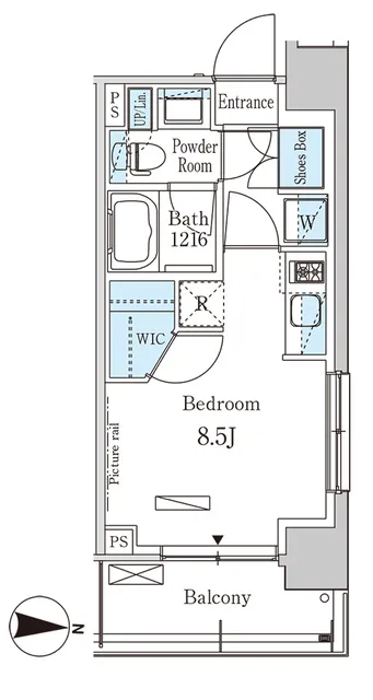 Park Axis Kikugawa - Floor Plan - ["Rectangle", "Font", "Parallel"]