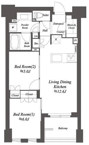 Primal Nerima Toshimaen - Floor Plan - ["White", "Diagram", "Floor plan"]