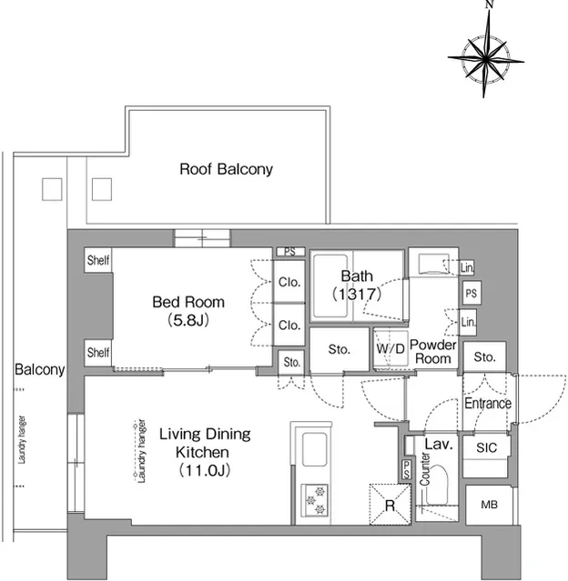Wellis Urban Sumiyoshi West - Floor Plan - ["White", "Diagram", "Plan"]