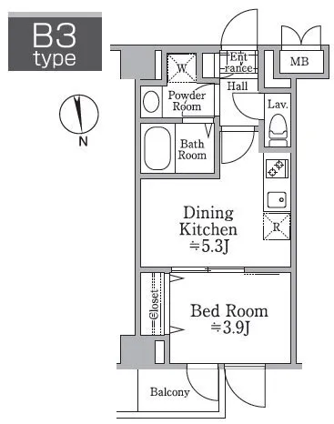 Residia Nishikoyama - Floor Plan - ["Schematic", "Rectangle", "Font"]
