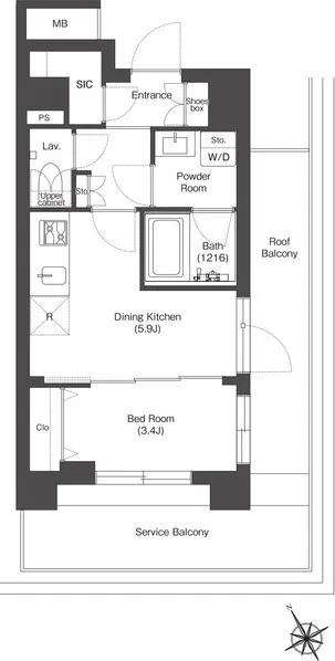 Comforia Monzennakacho South - Floor Plan - ["Text", "Plan", "Line"]