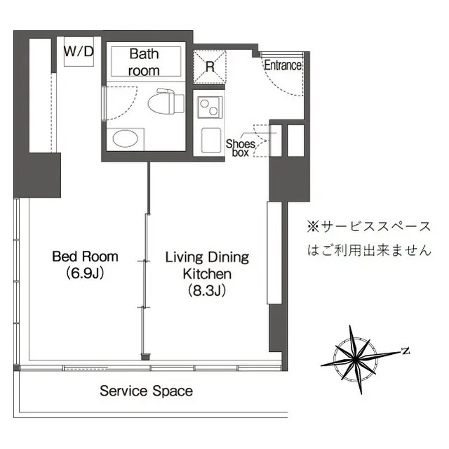 Frontier Residence The Tower Shinagawa - Floor Plan - ["Rectangle", "Font", "Line"]