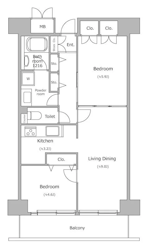 Residia Shibaura - Floor Plan - ["Product", "Rectangle", "Font"]