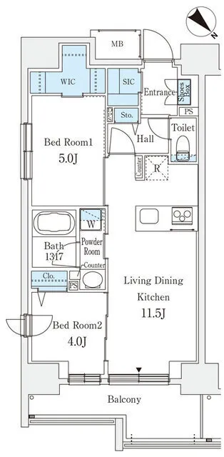 Reterrace Nishi-Nippori - Floor Plan - ["Diagram", "Floor plan", "Technical drawing"]