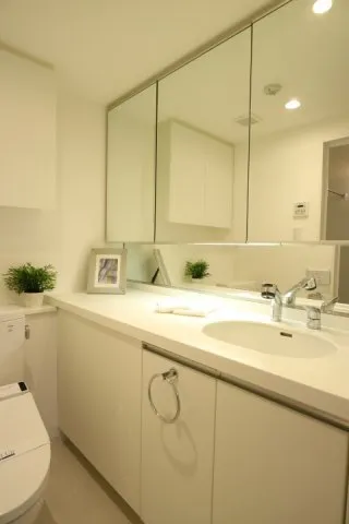 Prime Urban Ichigaya Nakanocho - Interior - ["Mirror", "Bathroom cabinet", "Tap"]
