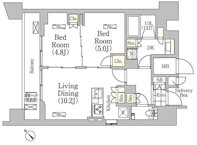 Maison Calm Nihonbashi Bakurocho - Floor Plan - ["Rectangle", "Schematic", "Font"]