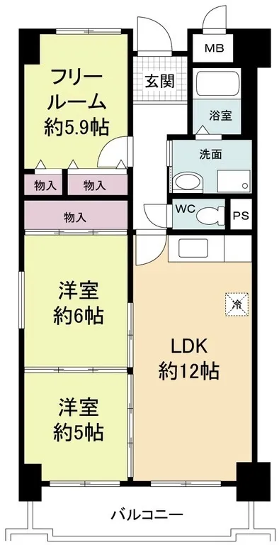 Forestage Minamihorie - Floor Plan - ["Tile Flooring", "Geraniums"]