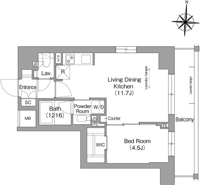 Wellis Urban Sumiyoshi East - Floor Plan - ["White", "Diagram", "Plan"]