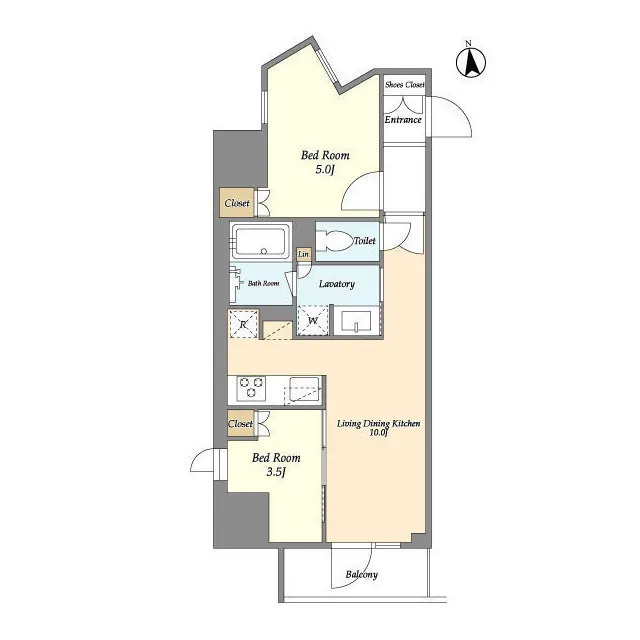 La Sante Ueno - Floor Plan - ["Rectangle", "Slope", "Schematic"]