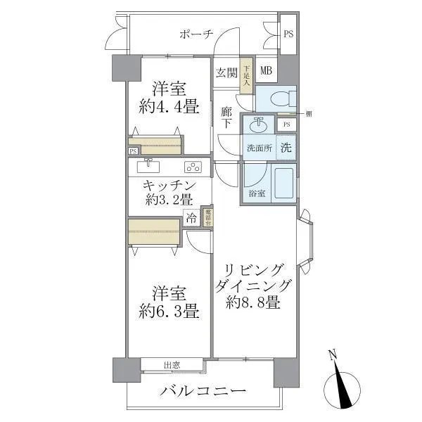 City Heights Nakaochiai - Floor Plan - ["Rectangle", "Schematic", "Parallel"]