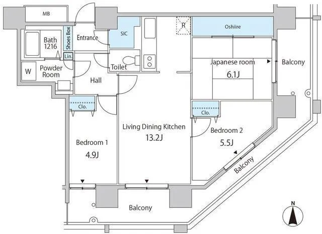 Cerulean Holmes Kachidoki - Floor Plan - ["White", "Plan", "Diagram"]