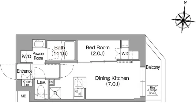Comforia Liv Osaki - Floor Plan - ["White", "Diagram", "Plan"]