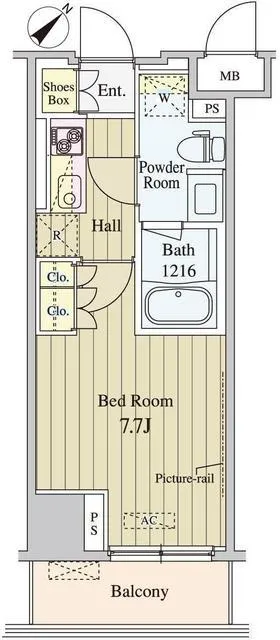Cerio Ochiai Higashi-Nakano - Floor Plan - ["Line", "Parallel", "Rectangle"]