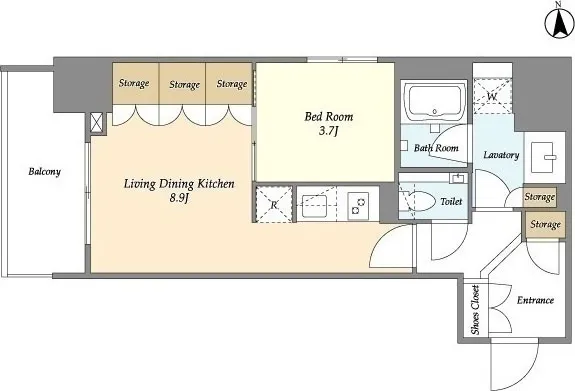 Orchid Residence Shibuya Tomigaya - Floor Plan - ["Rectangle", "Font", "Parallel"]