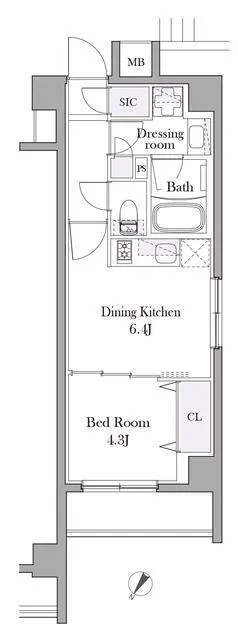 Ipse Meguro Nakacho - Floor Plan - ["Rectangle", "Font", "Schematic"]