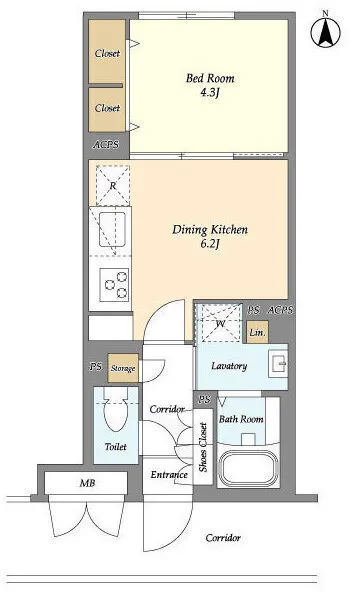 La Class Nakano Minamidai - Floor Plan - ["White", "Floor plan"]