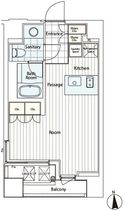 Castalia Azabujuban Ⅱ  - Floor Plan - ["Plumbing fixture"]