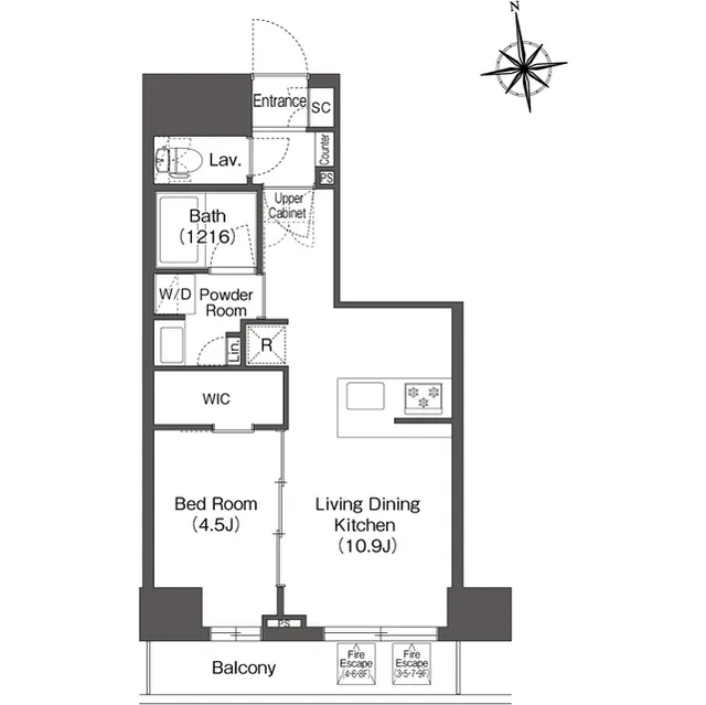 Comforia Live Nishikasai - Floor Plan - ["Rectangle", "Slope", "Font"]