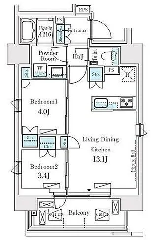 Prime Garden Ebisu Minami - Floor Plan - ["Diagram", "Plan", "Floor plan"]