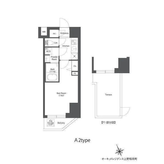 Orchid Residence Ueno Inaricho - Floor Plan - ["Floor plan", "Diagram", "Design"]