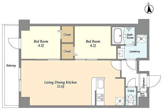 Comforia Nishiogu - Floor Plan - ["Rectangle", "Font", "Parallel"]