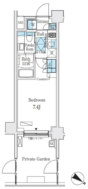 Rise Yoyogi III - Floor Plan - ["Rectangle", "Font", "Parallel"]