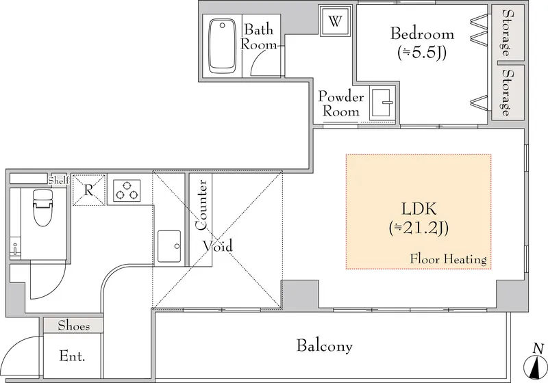 LUMIEC un Sasazuka - Floor Plan - ["White", "Plan", "Diagram"]