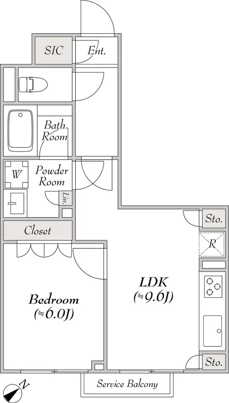 Pollast Yoyogi-Uehara - Floor Plan - ["Wood flooring", "Tile Flooring"]