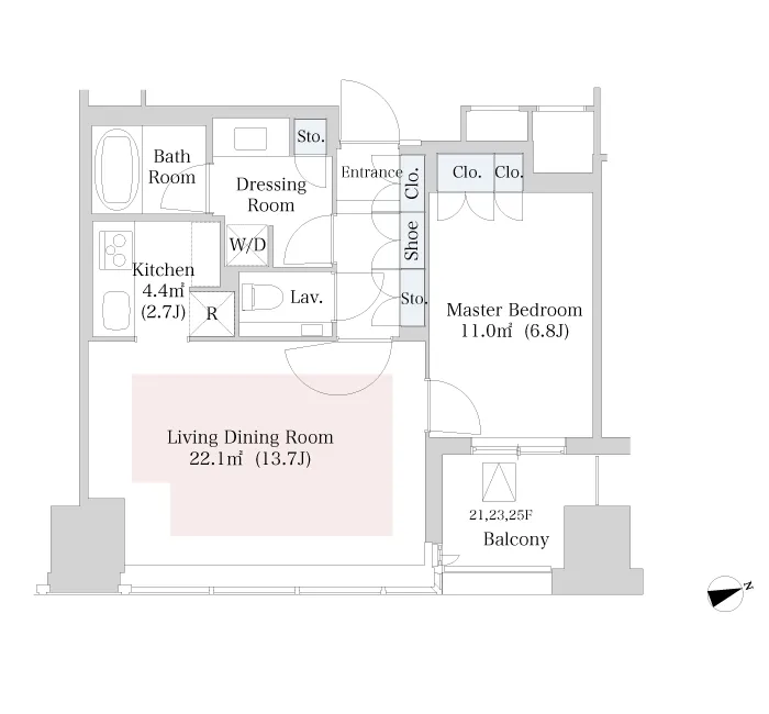Central Park Tower La Tour Shinjuku - Floor Plan - ["Rectangle", "Font", "Slope"]