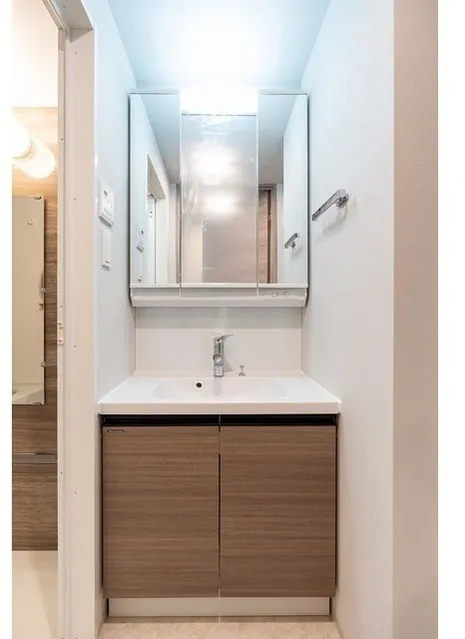 Due Asakusa - Interior - ["Mirror", "Bathroom cabinet", "Tap"]