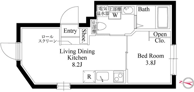 CASA GRAZIE Nishi-Ojima - Floor Plan - ["Rectangle", "Font", "Parallel"]