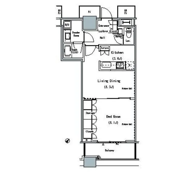 The Tokyo Towers Midtower - Floor Plan - ["White", "Line", "Schematic"]