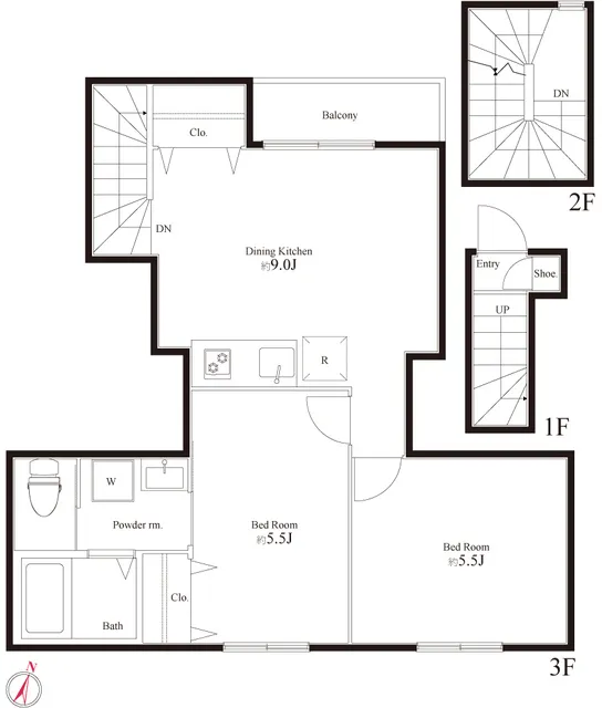Luna Court Koiwa - Floor Plan - ["Plan", "Design", "Floor plan"]