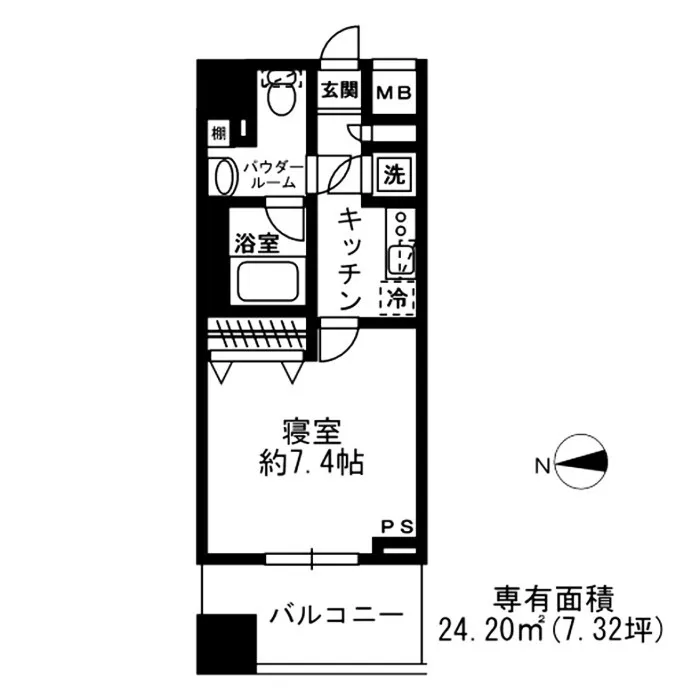 Residia Yotsuya Sanchome - Floor Plan - ["Rectangle", "Font", "Parallel"]